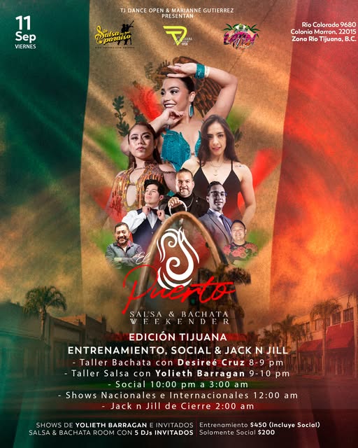 Cartel de El Puerto Salsa Bachata Weekender 2026 - Edición Tijuana